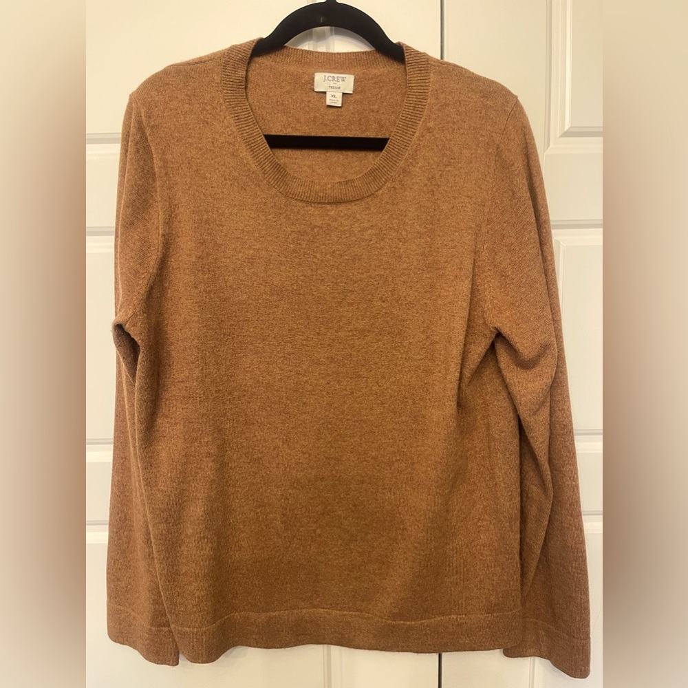 JCrew Factory Wool Blend Teddie Sweater XL Camel Brown